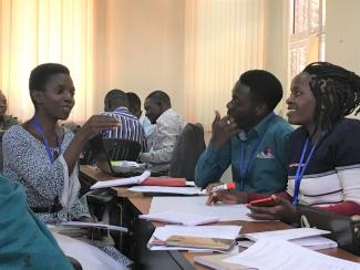 Participants in a gender workshop, Kampala 2019