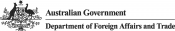 Australian Department of Foreign Affairs and Trade in black letters on a white background