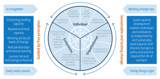 Graphic representation of INASP learning and capacity development framework